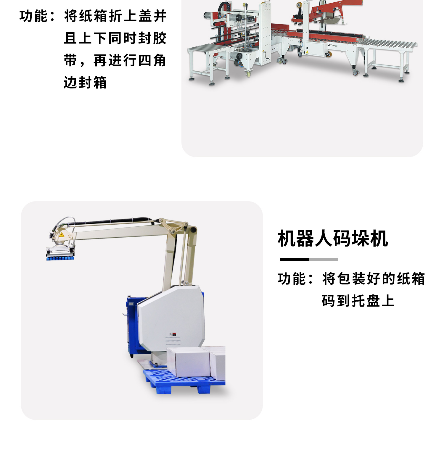 称重封箱码垛流水线细节图